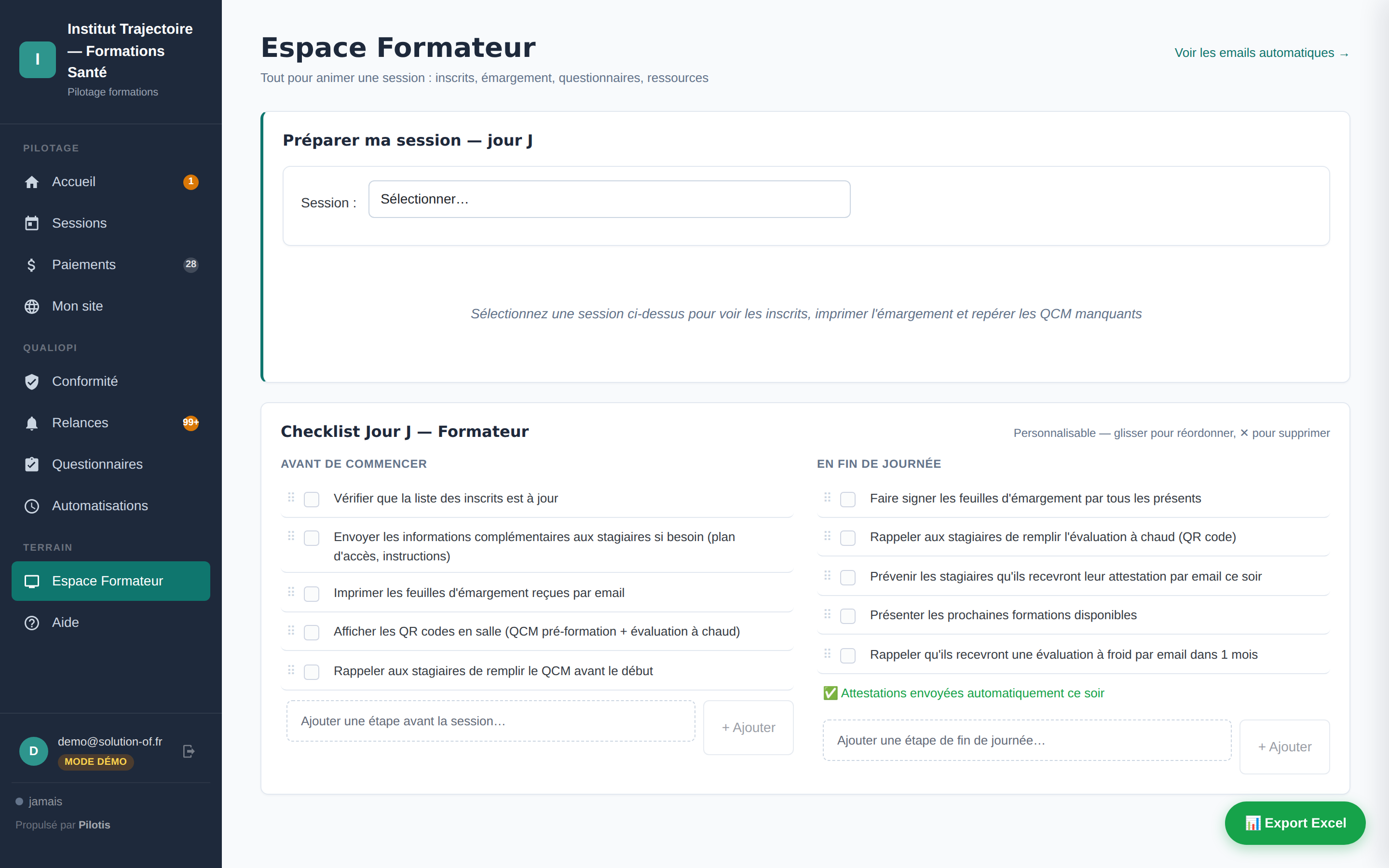 Espace formateur dans Pilotis